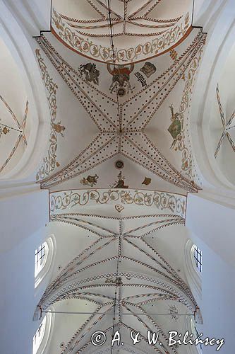 Aarhus, Arhus, Jutlandia, Dania, Katera, wnętrze, nawa główna, sufit, Domkirke, St, Clemens kirke