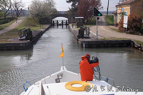śluza Auvignon, Penichette1180 FB, Canal de Garonne, Gaskonia, Francja