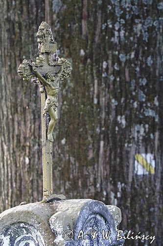 Bystre, krzyż, stary cmentarz, Bieszczady