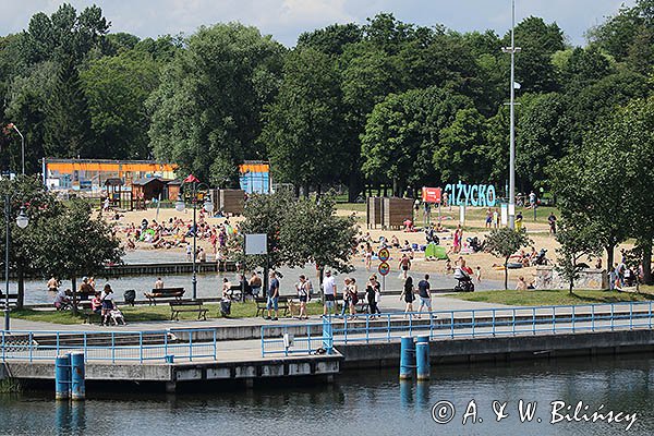 Giżycko, plaża nad jeziorem Niegocin, Molo