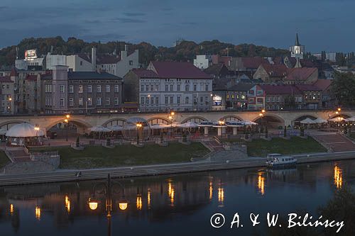 Gorzów Wielkopolski, panorama, bulwar nadrzeczny, północny brzeg Warty