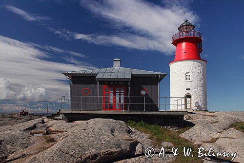Latarnia morska Hallo, Hallö Losthamn. Szwecja Zachodnia, Skagerrak, Bohuslän