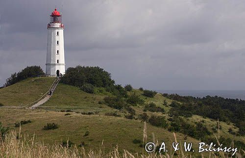 latarnia morska na północnym krańcu wyspy Hiddensee, Mecklenburg-Vorpommern, Niemcy