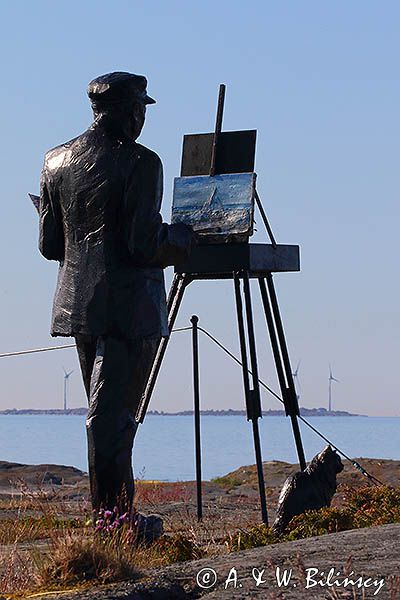Figura malarza Juha Pykalainen, Kobba Klintar, Alandy, Finlandia
