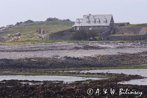 wyspa Lihou koło wyspy Guernsey, Channel Island, Kanał La Manche, odpływ