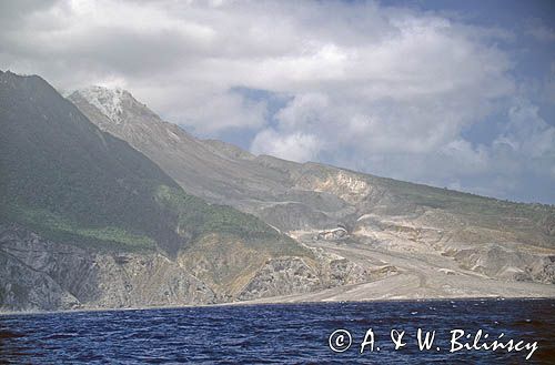 Soufriere Hills, Soufriere, wulkan na wyspie Montserrat na Morzu Karaibskim., Małe Antyle, Montserrat, Karaiby