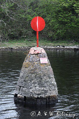 znak wodny - stawa na rzece Boyle, rejon Górnej Shannon, Irlandia
