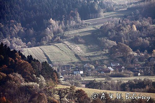 widok z punktu widokowego Góra Krąg, gmina Dydnia, Pogórze Dynowskie