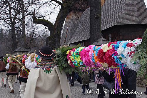 Rabka, palmy wielkanocne, Niedziela Palmowa, kościół pw św Marii Magdaleny