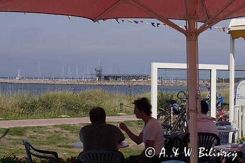 widok na port jachtowy w Glowe na wyspie Rugia, Niemcy, przylądek Arkona
