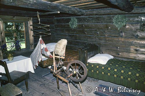 skansen w Rydze, wnętrze chaty