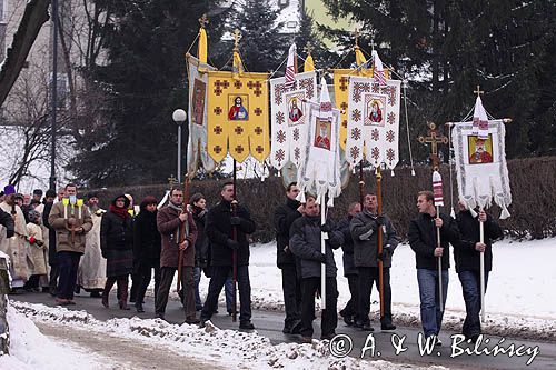 Sanok, prawosławne święto Jordanu, procesja z cerkwii nad San