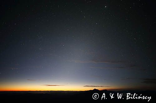 Światło zodiakalne, Bieszczady