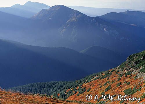 Tatry widok z Ornaku na Mnichy Chochołowskie i Bobrowiec