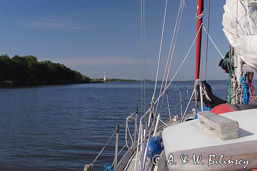 ujście Niemna do Zalewu, Zalew Kuroński, Niemen, Park Regionalny Delty Niemna, Litwa, stawa przy ujściu