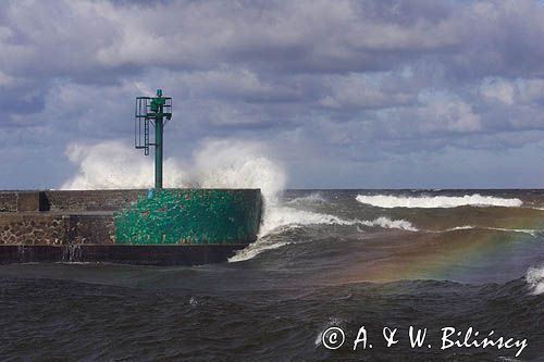 sztorm w główkach portu Ustka