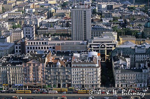 Panorama centrum Warszawy, widok na Aleje Jerozolimskie