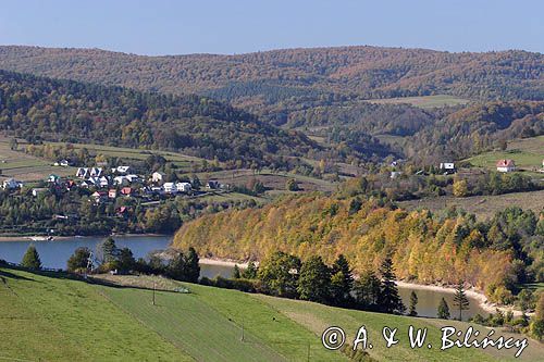 Widok z Zawozu, okolice Wołkowyi, Zalew Soliński, Bieszczady