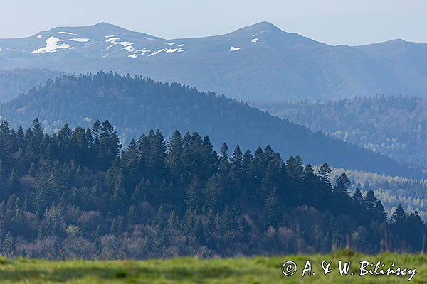 Widok z Żurawina na Połoniny, Bieszczady