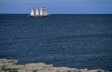 Bornholm Dania, Wybrzeże Bornholmu i żaglowiec