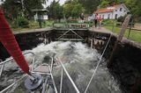 Dalslands Kanal, w śluzie w Upperud, Szwecja
