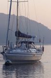 jacht typu Ovnie s/y Liberte na rzece Trieux, Bretania, Francja