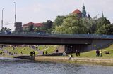 rzeka Wisła, szlak wodny Wisły, Most Grunwaldzki, Kraków, Małopolska, Wawel